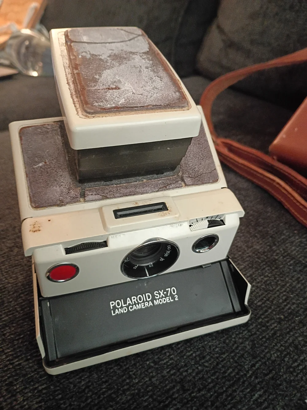 Vintage Polaroid SX-70 Land Camera Model 2 With Original Books & Cowhide Bag